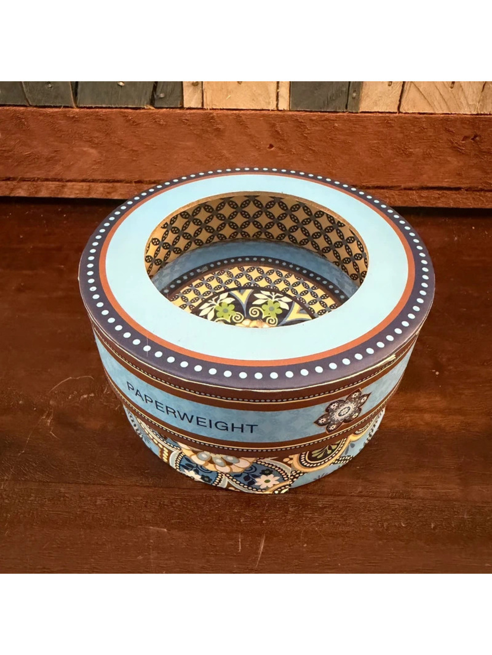 Vera Bradley Glass Dome Paperweight with Original Matching Storage Box Set